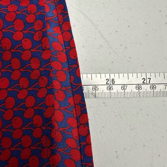 J Crew Womens Sleeveless Top Size Size 14 Red Blue Cherries Fruit Cottagecore - Picture 7 of 7